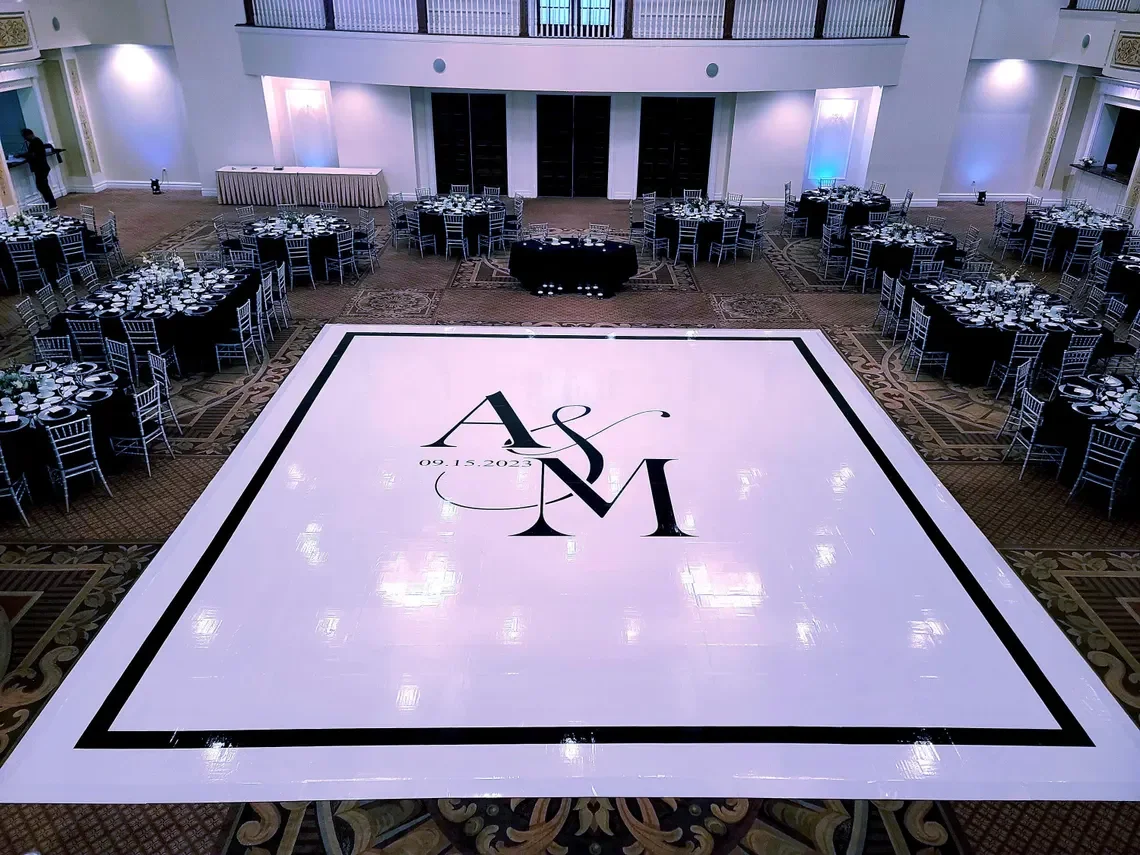 dance-floor-wrap-wedding-special Custom dance floor wrap for a wedding